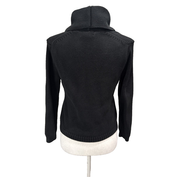 Denim & Supply Ralph Lauren Vintage Black Cotton Knit Hook Cardigan Med - Picture 7 of 16